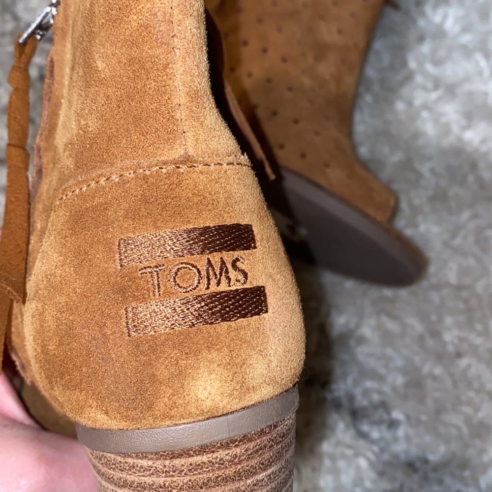 🍁HP🍁Toms Open Toe Bootie Never Been Worn - Picture 6 of 8